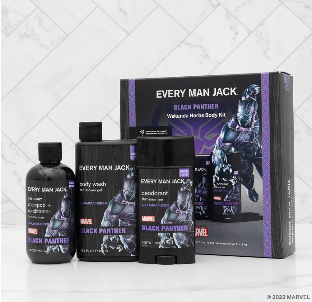 Every Man Jack BLACK PANTHER 3pc Body Kit Limited Edition Wakanda Herbs