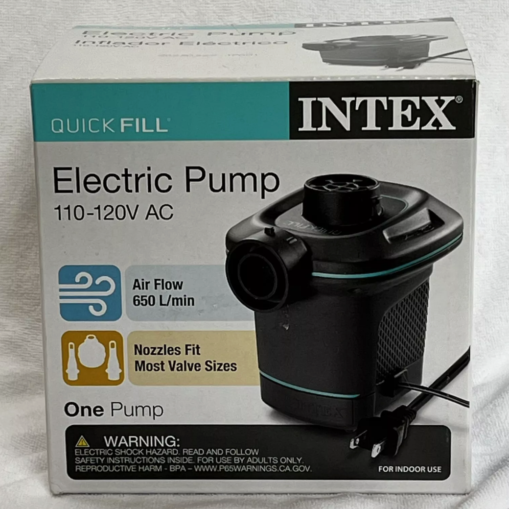 Intex Electric AirPump Quick Fill 110-120V AC Inflates/Deflates Fits Most Valves