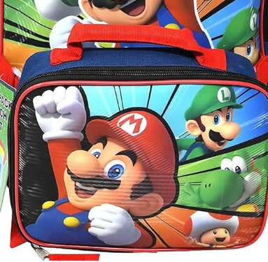 Super Mario 16 Inches Large Backpack With Lunch Bag Set