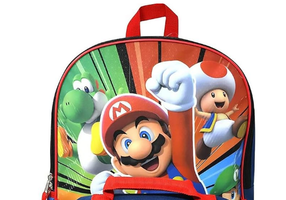 Super Mario 16 Inches Large Backpack With Lunch Bag Set