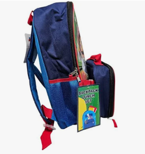 Super Mario 16 Inches Large Backpack With Lunch Bag Set