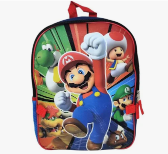 Super Mario 16 Inches Large Backpack With Lunch Bag Set