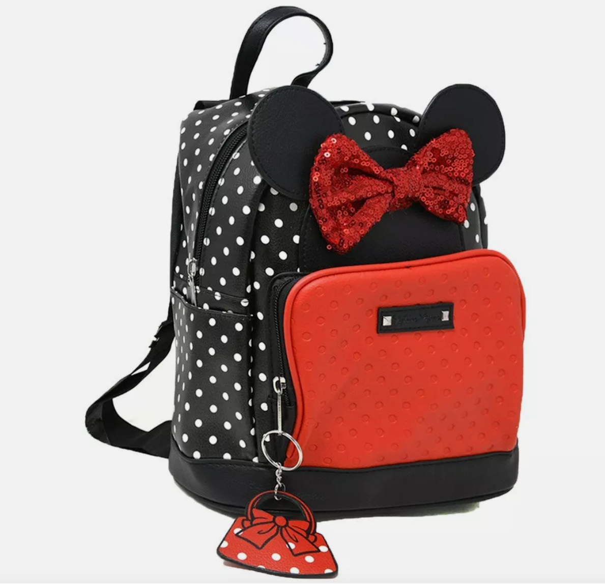 Disney Minnie Mouse Polka Dots Mini Deluxe Backpack with Pocket - 10 Inch