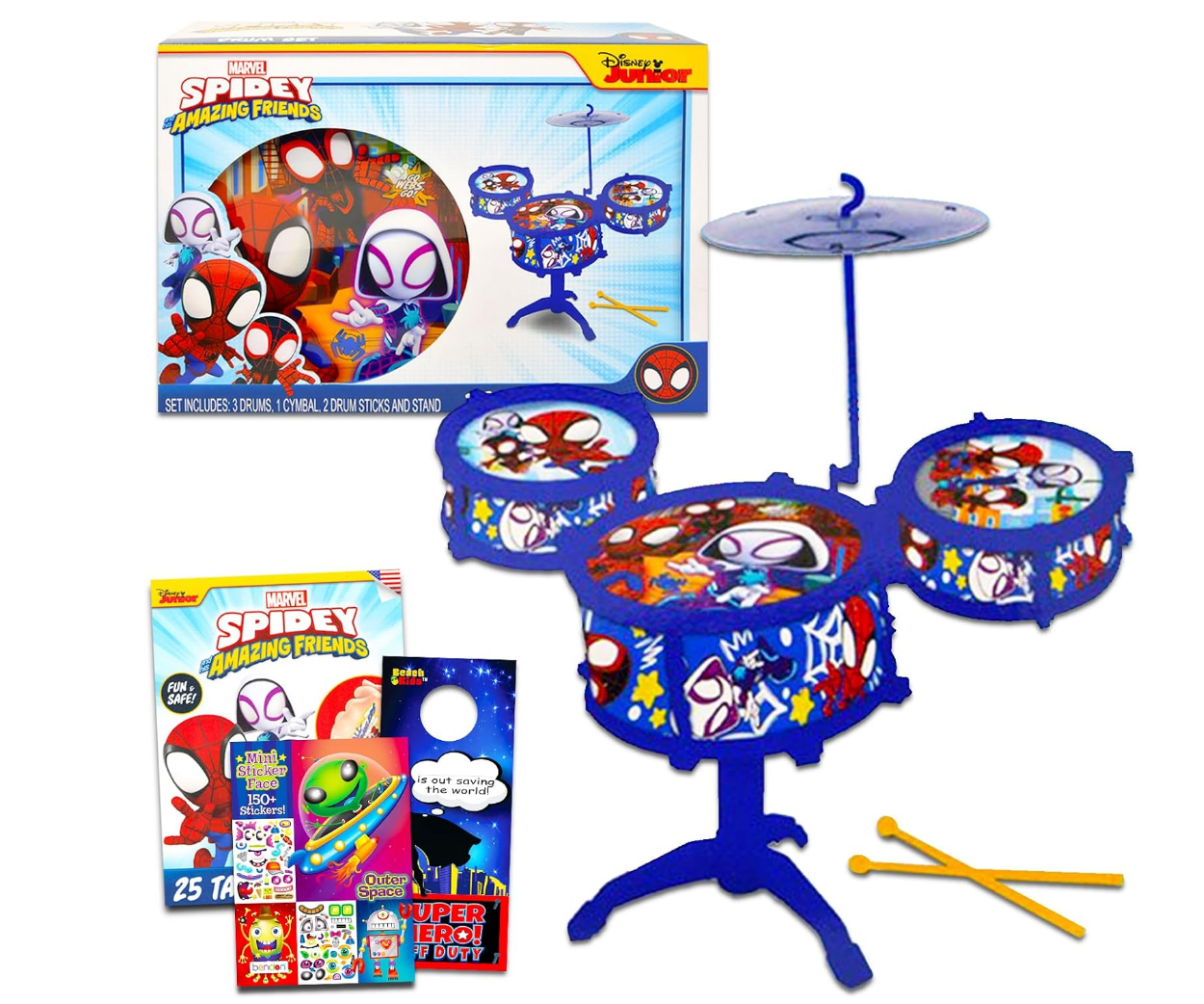 Marvel Spidey and His Amazing Friends Drum Set for Kids