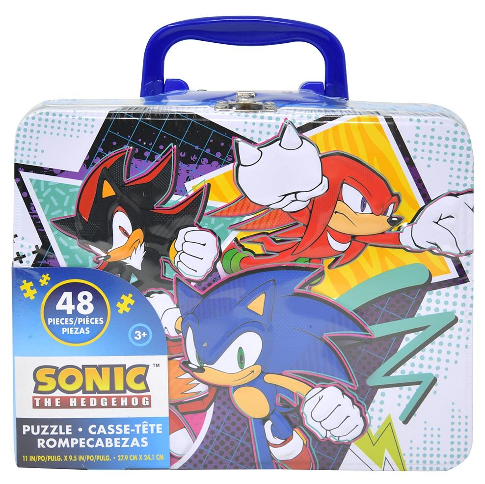 Sonic the Hedgehog Tin School Lunch Box with a 48-piece Puzzle