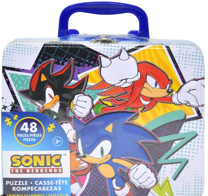 Sonic the Hedgehog Tin School Lunch Box with a 48-piece Puzzle