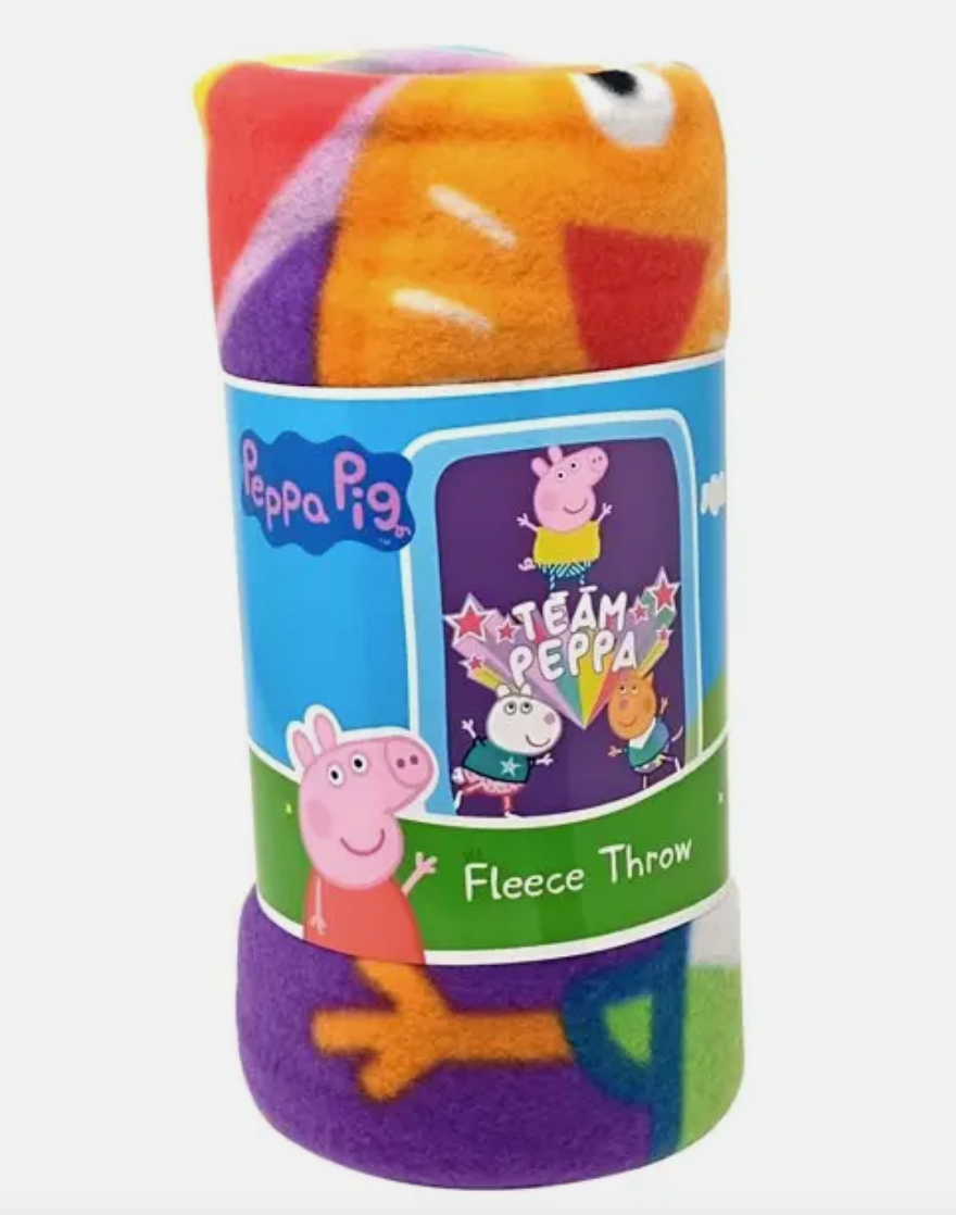 Peppa Pig Throw Blanket 45" x 60" Team Peppa Suzy Sheep Candy Cat Purple Stars