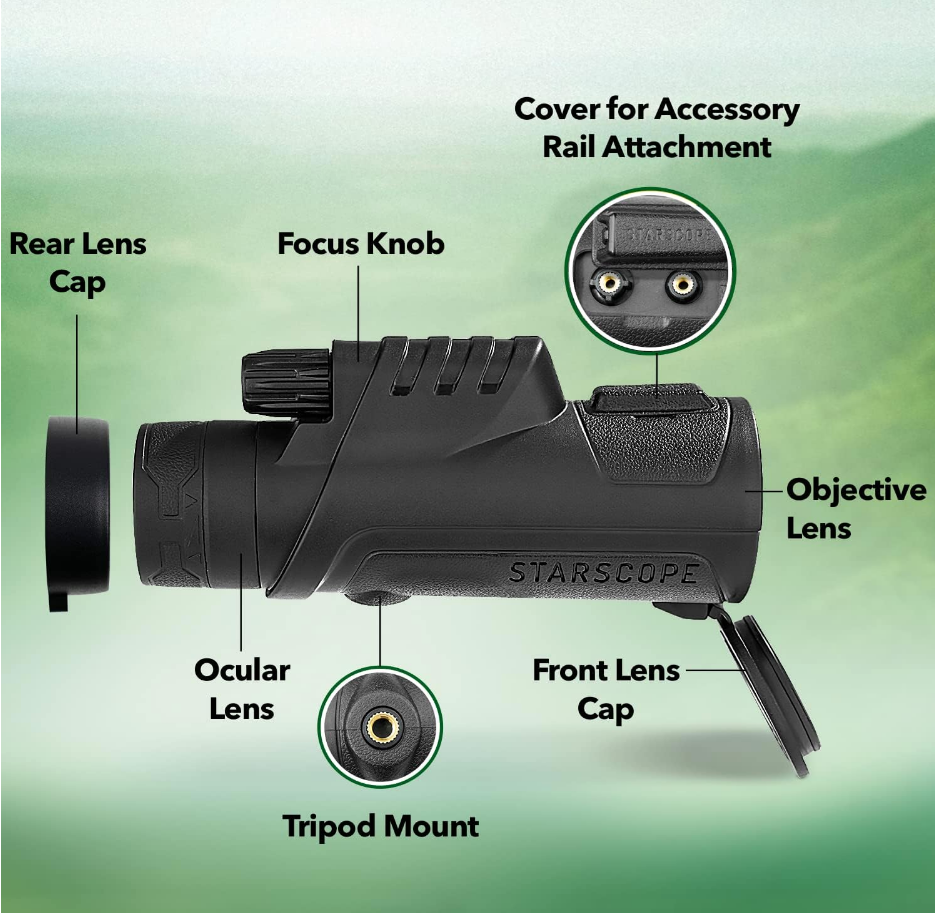 STARSCOPE Monocular Telescope G3 Essential Bundle - 10x42 Monocular Telescope Adults