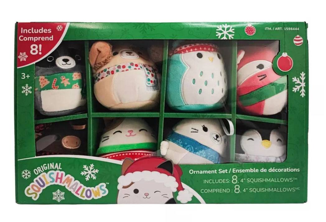 Original Squishamllow Christmas Ornament 8PK #8284