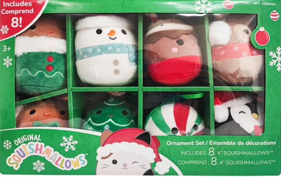 Original Squishamllow Christmas Ornament 8PK #8291