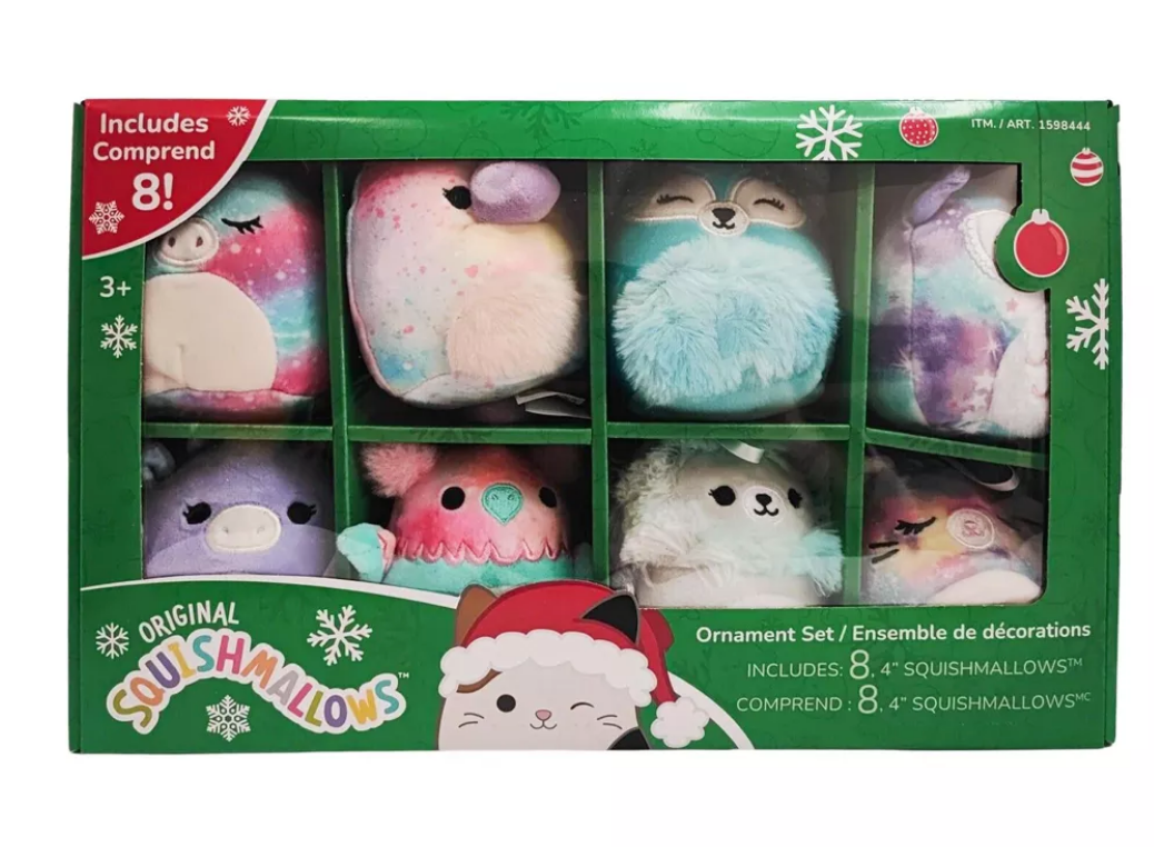 Original Squishamllow Christmas Ornament 8PK #8277