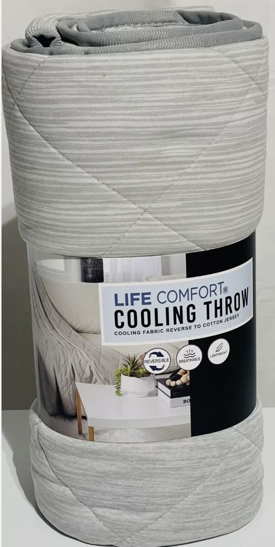 Life Comfort Cooling Throw Blanket - Reversible - 60 x 70 - Grey