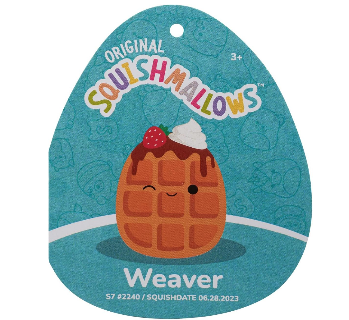 Squishmallows 7.5"" Weaver The Waffle, Medium, Orange