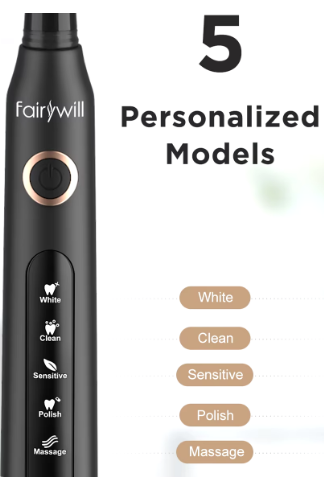 Fairywill Electric Sonic Toothbrush USB Charge FW-507 Rechargeable Waterproof Electronic Tooth Brushes Replacement Heads Adult