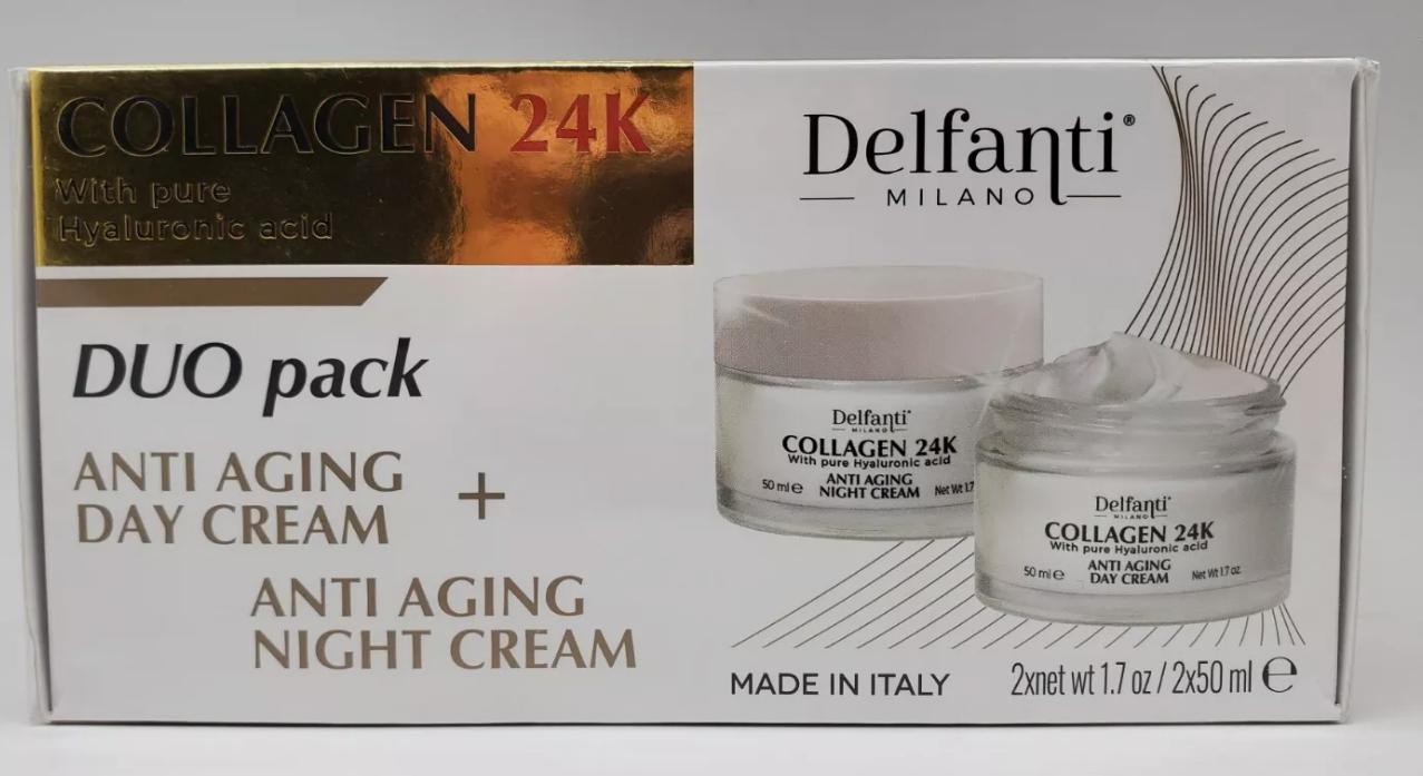 Collagen 24k with pure Hyalrunic acid Duo pack Anti Aging and Anti Aging Night Cream