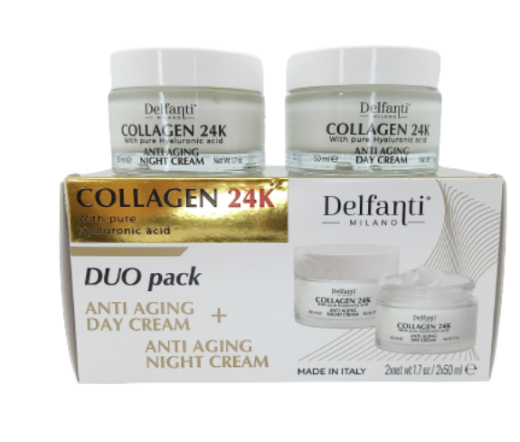 Collagen 24k with pure Hyalrunic acid Duo pack Anti Aging and Anti Aging Night Cream