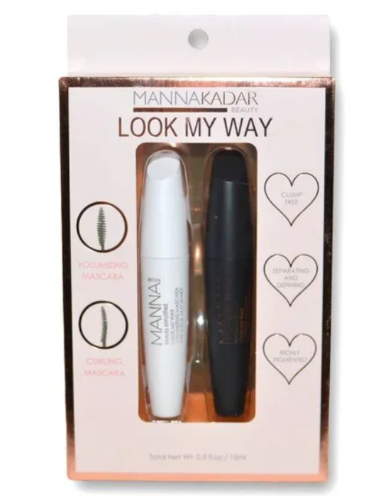 Manna Kadar Look My Way Curling & Volumizing Mascara Duo Gift Set .68 Fl oz