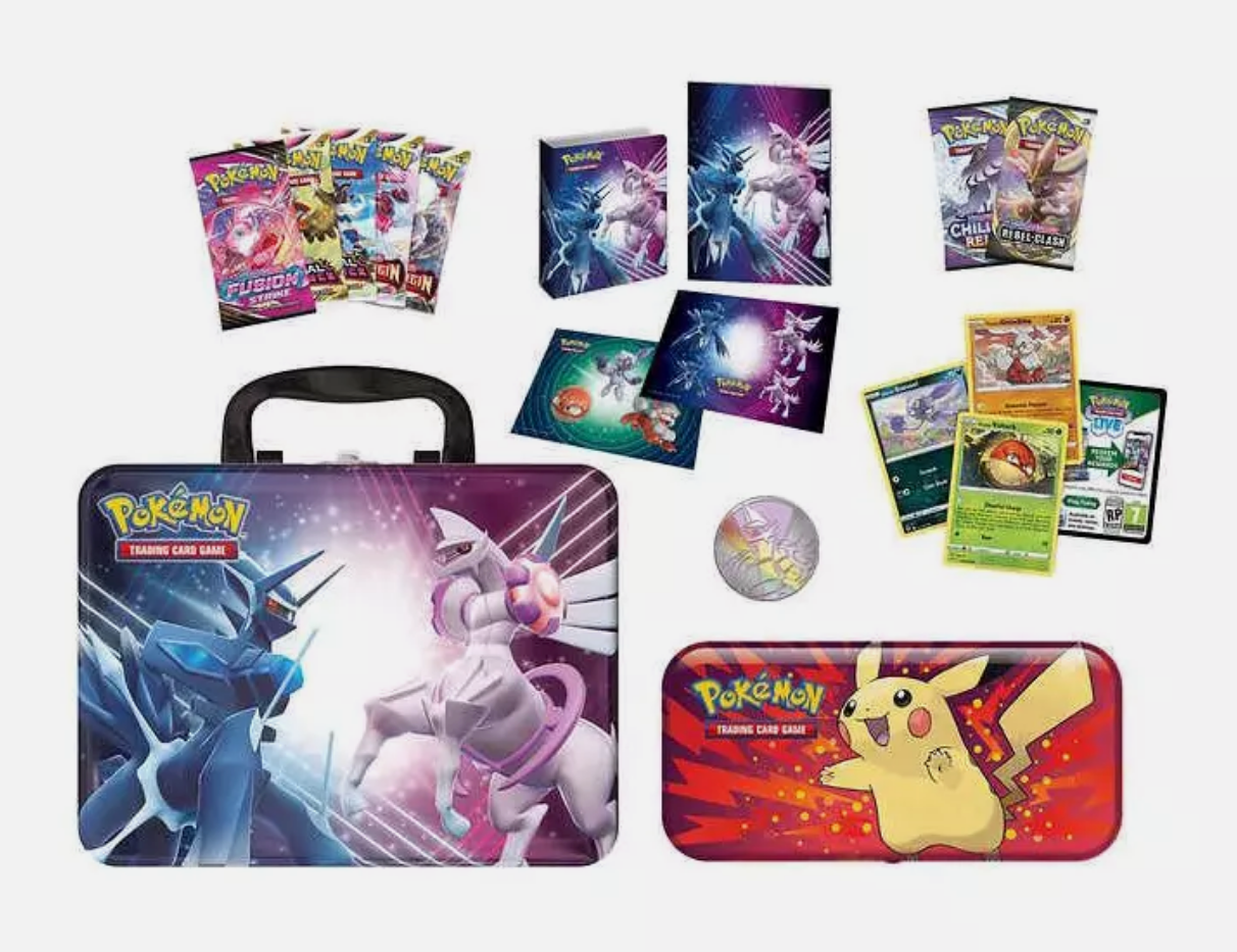 Pokemon Trading Card Game Collector's Chest and Pokemon Pencil Case, 3 Foil cards, 5 Pokemon TCG Booster Packs!