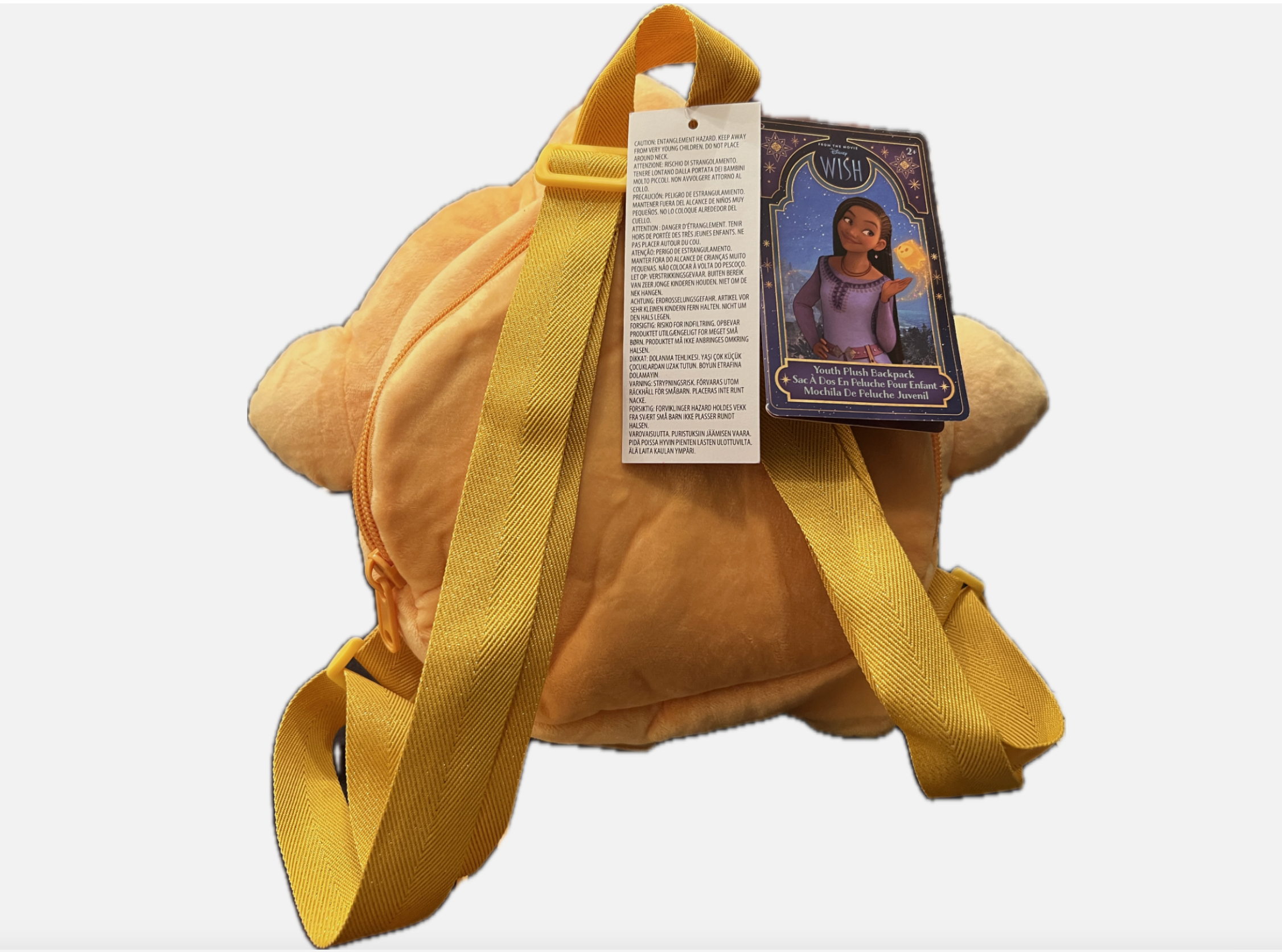 Disney Wish Star Yellow Plush Toddler's Backpack