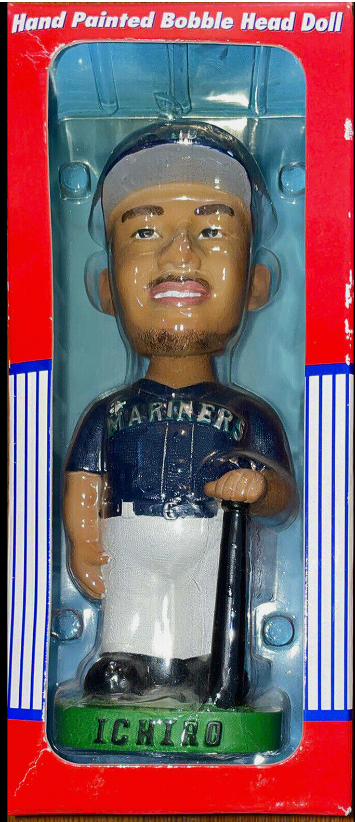 Genuine Hand Painted Ichiro Suzuki Bobblehead Doll Seattle Mariners Baseball