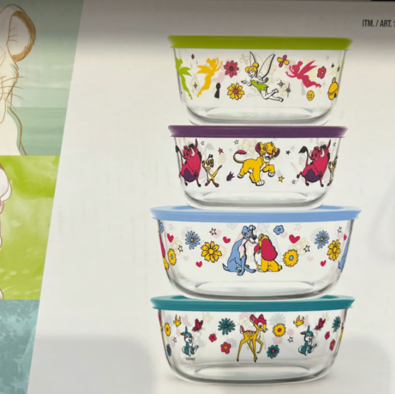 Disney Pyrex 8pc Decorated Glass Food Storage Set