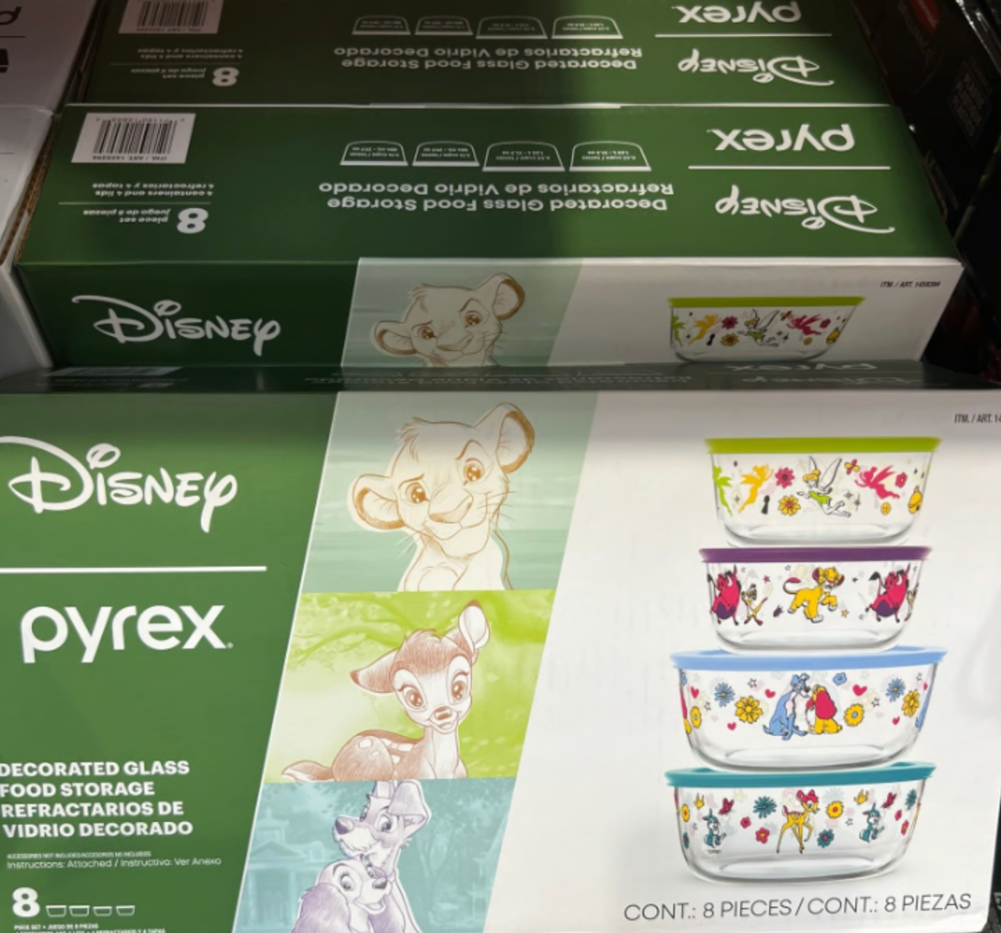 Disney Pyrex 8pc Decorated Glass Food Storage Set