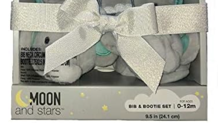 Moon and stars Bib & Booties Set