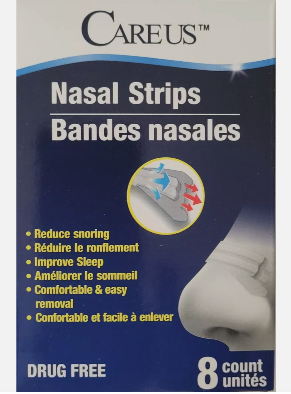 NASAL STRIPS Cold, Allergy & Snore Relief Long Lasting Hold Latex & Drug Free 8  Atlantic Ventures