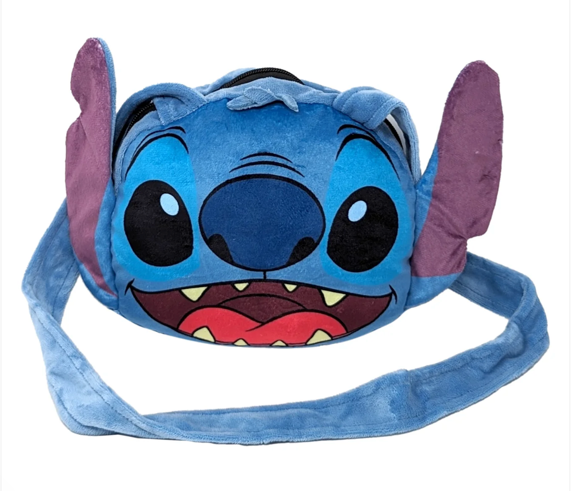 Disney Stitch Head Shaped Plush Shoulder Bag