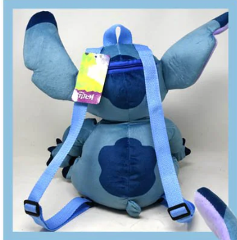 Disney Stitch Full Body Plush Backpack 12" w/Ears Sitting