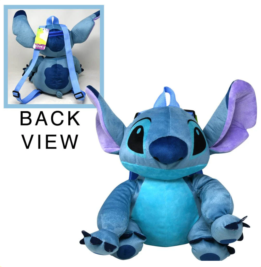 Disney Stitch Full Body Plush Backpack 12" w/Ears Sitting