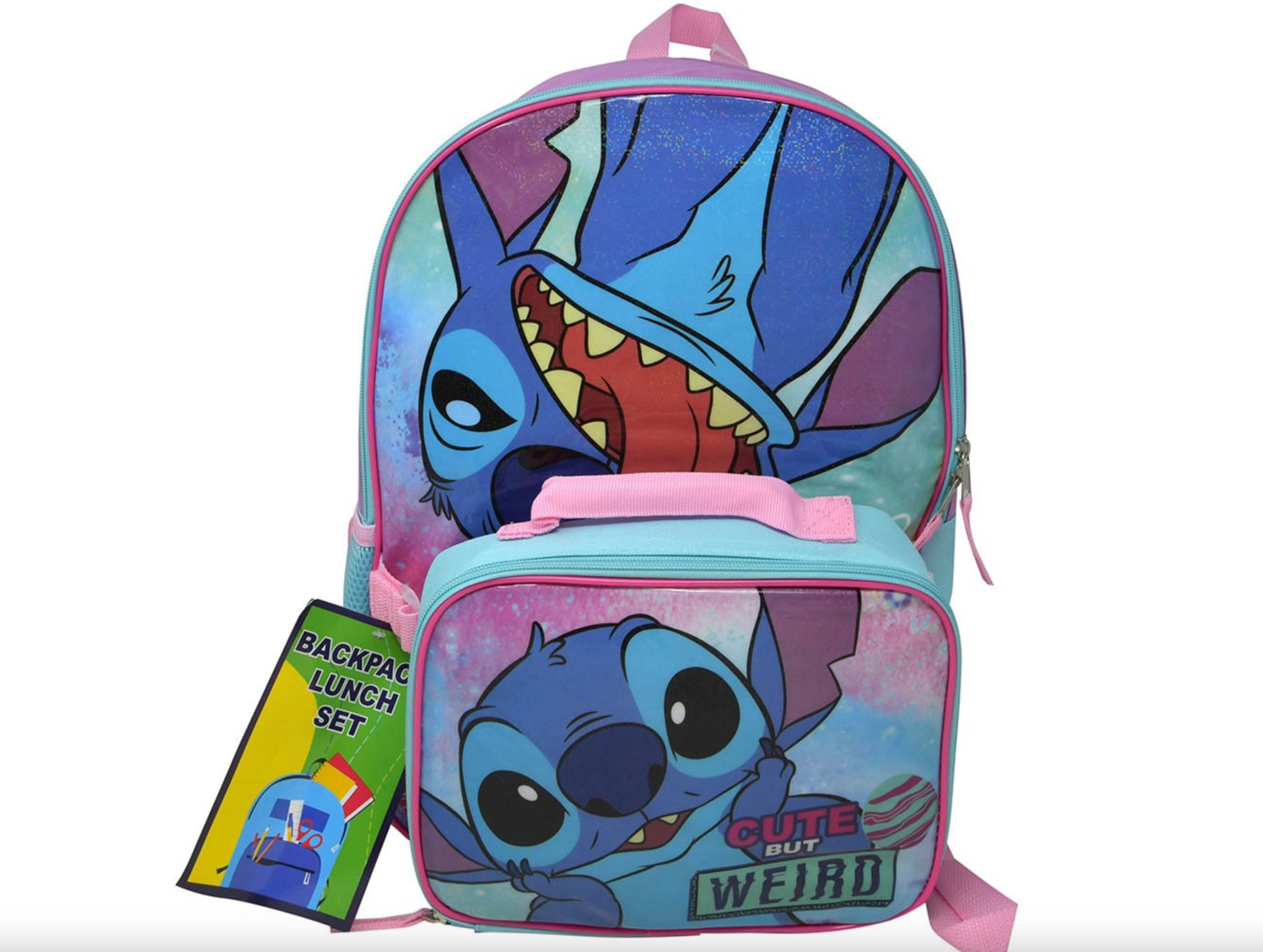 Stitch 16" Backpack with Rectangle Lunch Bag