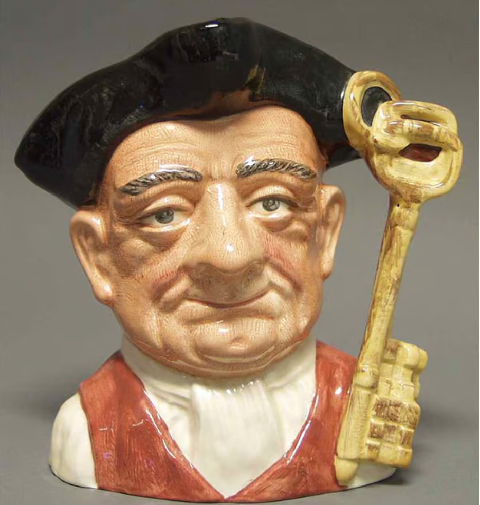 Character Mug Jailer With Keys Williamsburg Series Gaoler Royal Doulton Vintage 1962, D6570-LG (No Box)