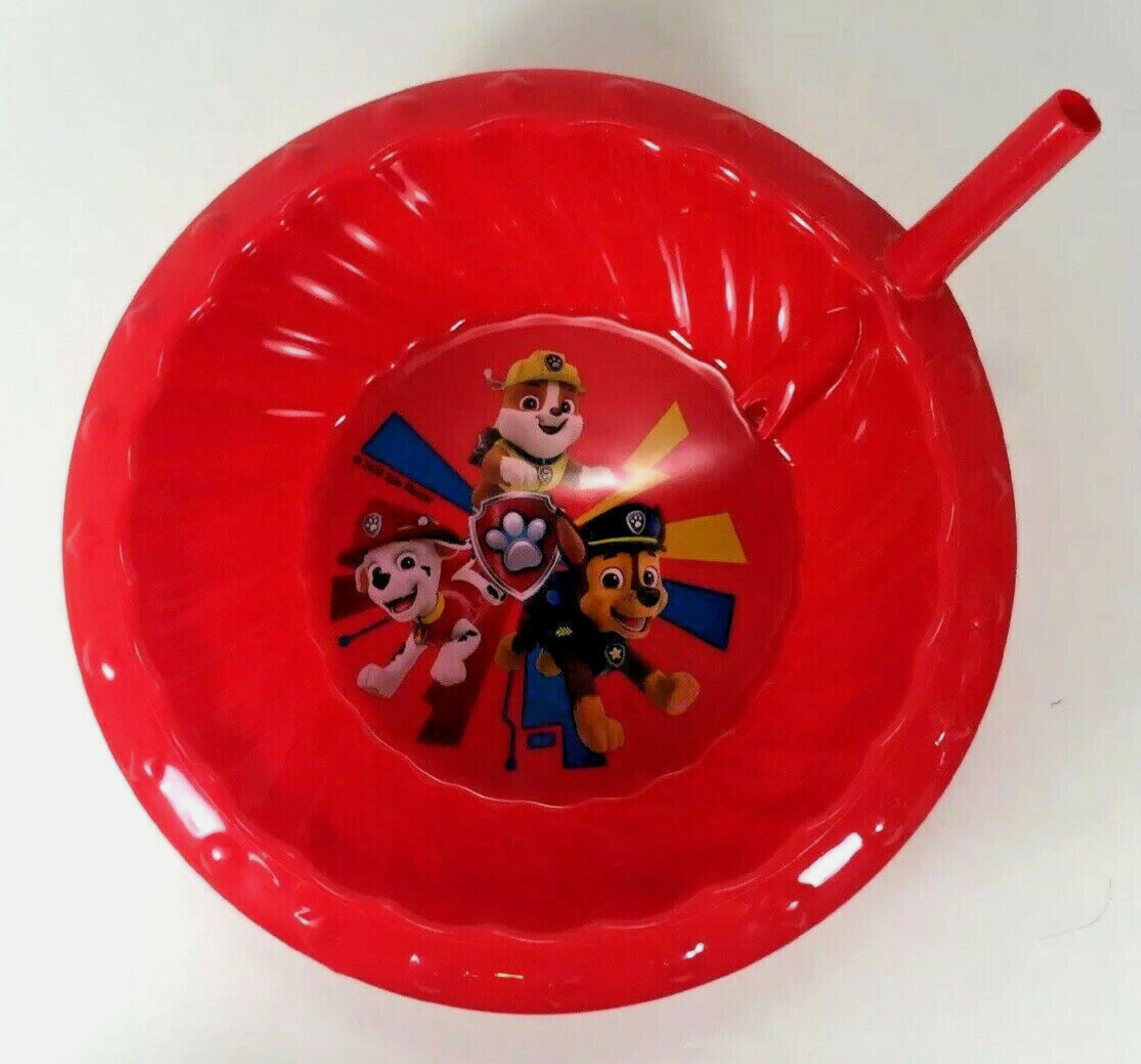 PAW PATROL Cereal Soup Sippy Bowl with Built-In Straw 14.5oz RED BPA Free