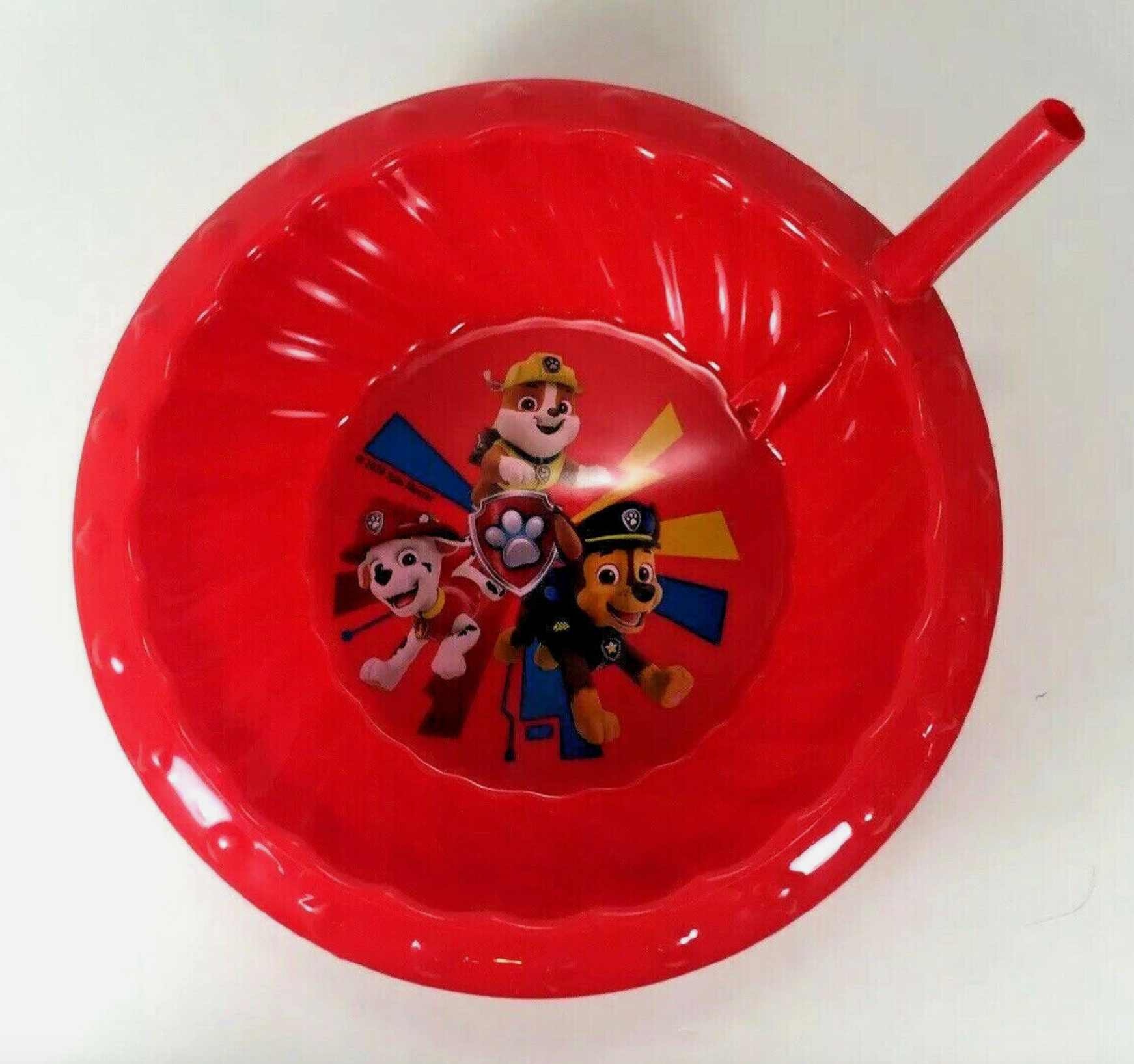 PAW PATROL Cereal Soup Sippy Bowl with Built-In Straw 14.5oz RED BPA Free