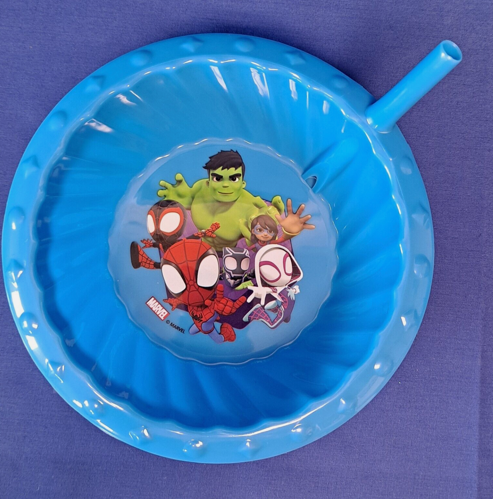 Marvel Spidey and His Friends Plastic Sipper Cereal Bowl with Straw