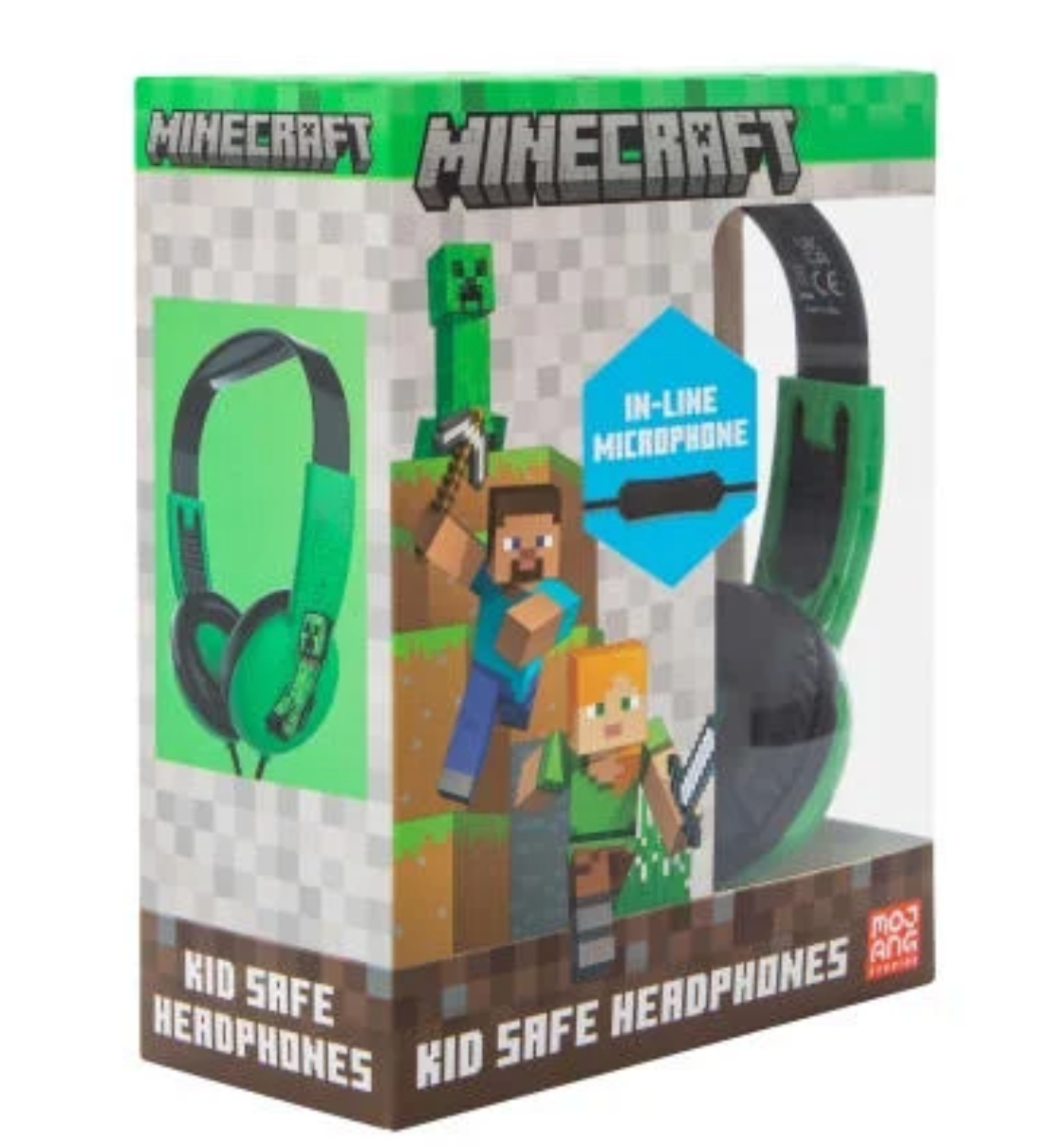 Minecraft Kid-Safe Wired Headphones With Microphone