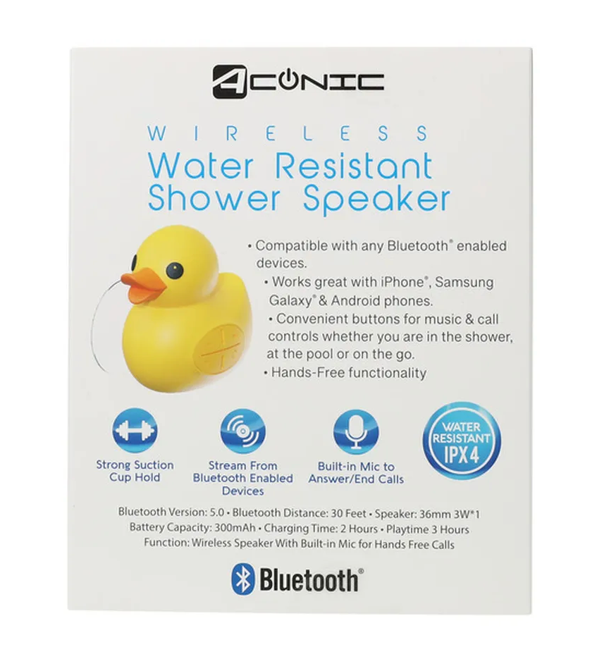 Iconic Wireless Water Resistant Shower Speaker