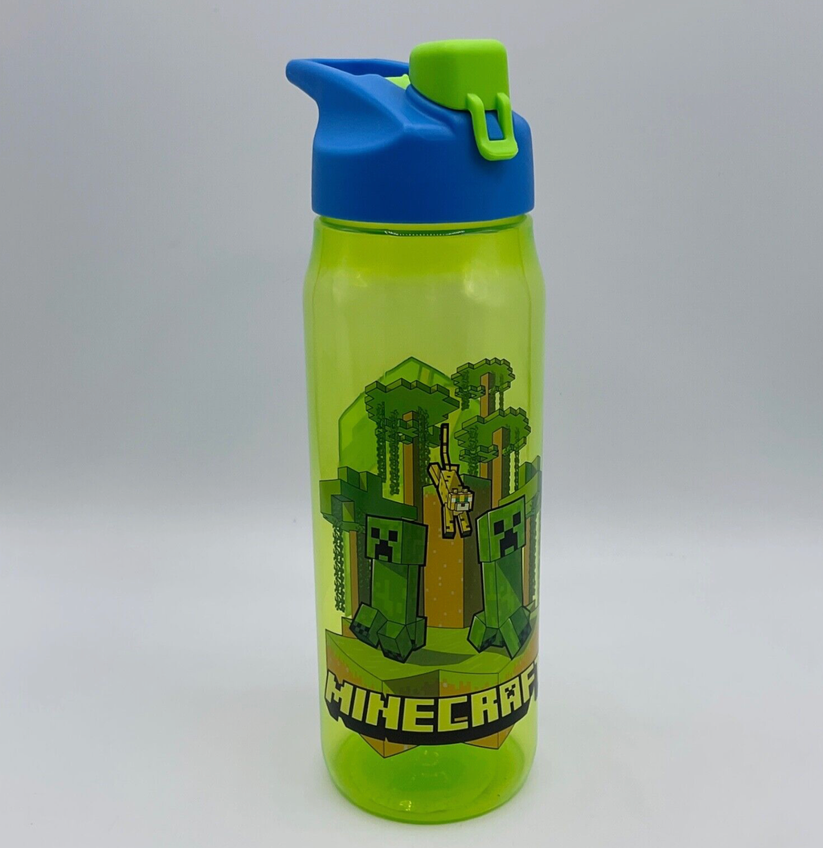 Minecraft Sip Water Bottle Carry Loop Designs Zak Sip Bottles 20 oz Ocelot Green