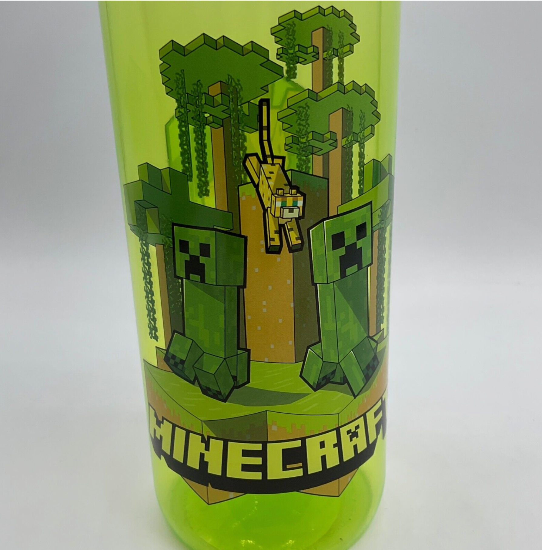 Minecraft Sip Water Bottle Carry Loop Designs Zak Sip Bottles 20 oz Ocelot Green