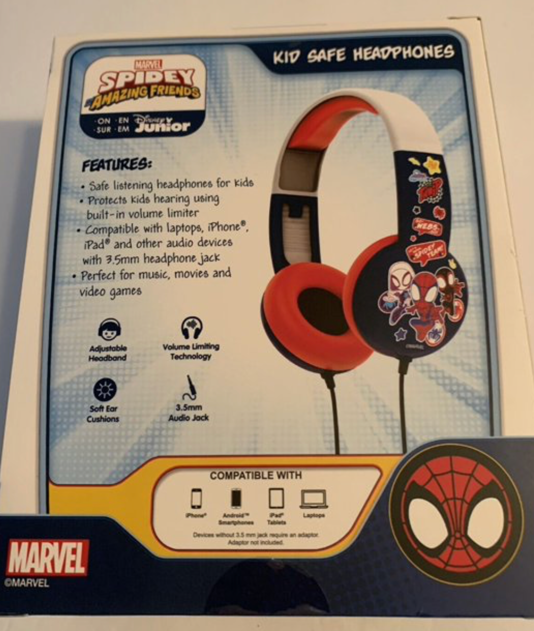 Disney Junior Marvel Spidey And His Amazing Friends Kid Safe Headphones