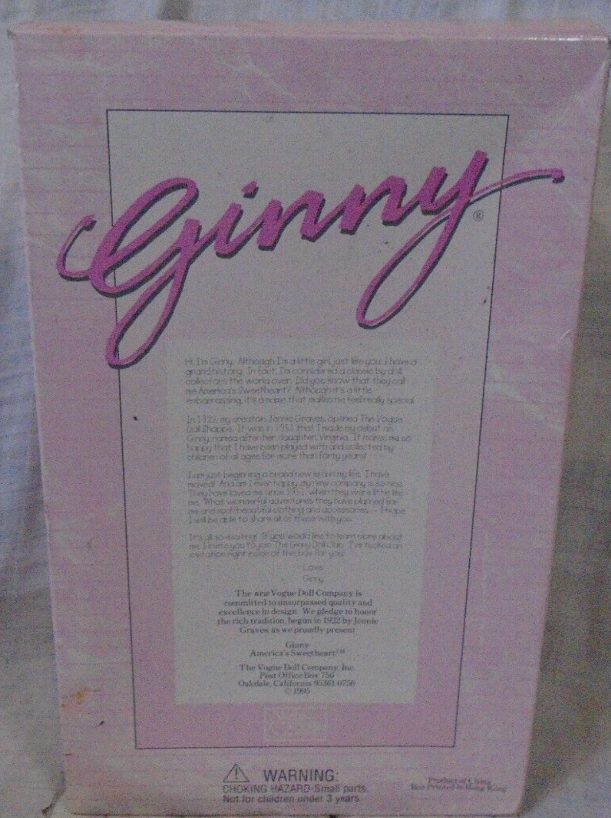 Ginny Sunday Best Doll 8" Vogue Dolls 1995 Collectible No. 9501 NRFB