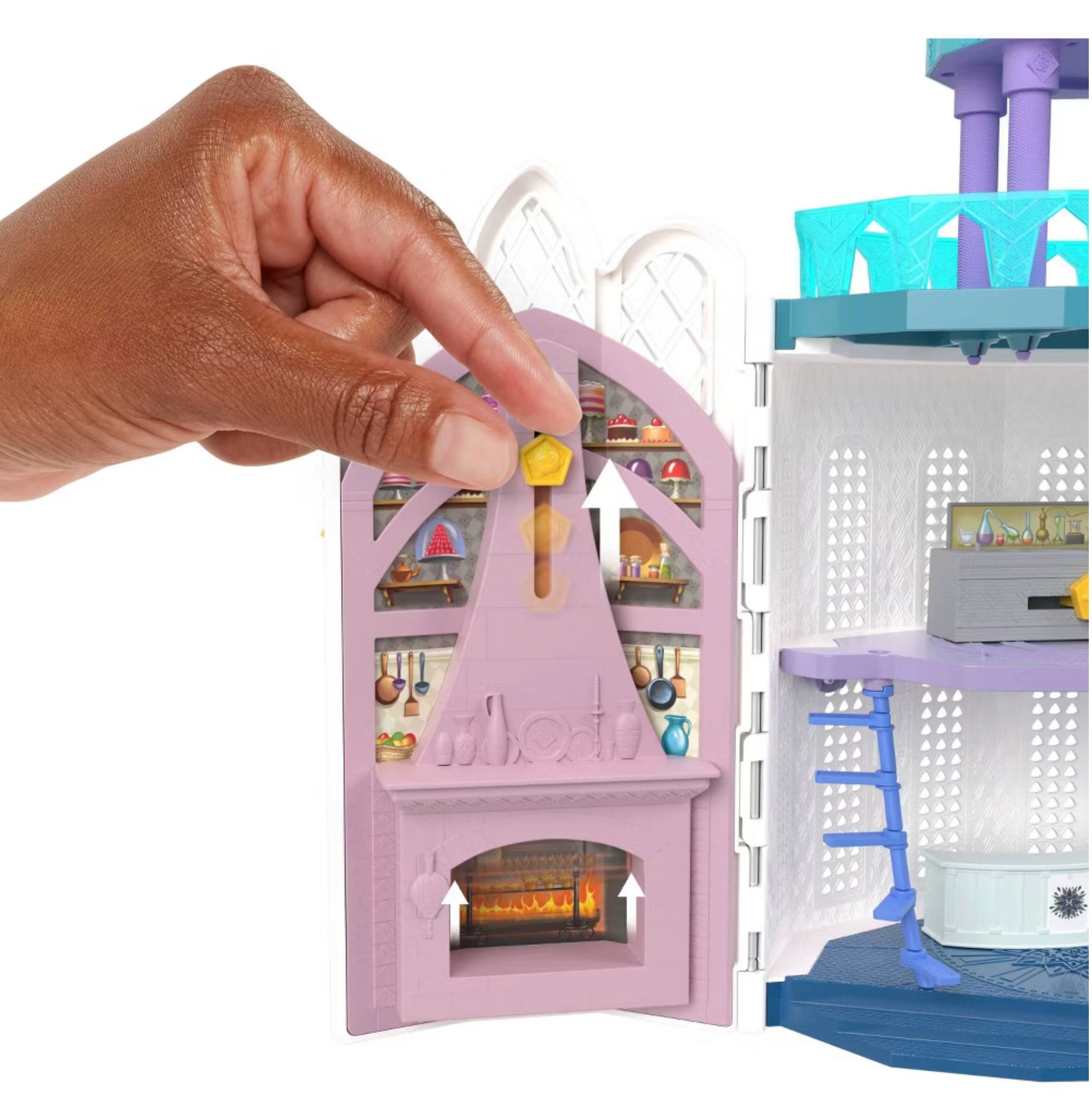 Disney Wish Rosas Castle Playset, Dollhouse with 2 Posable Mini Dolls, Star Figure & 20 Accessories