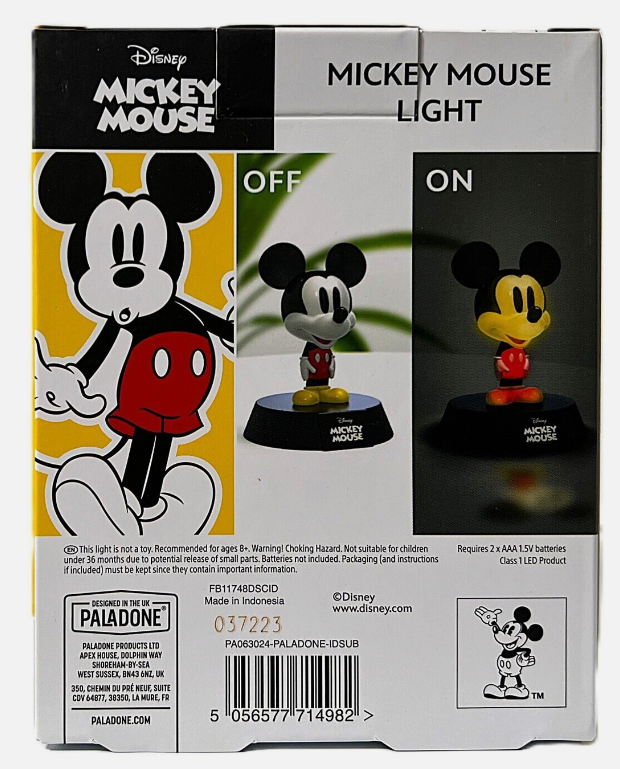 Disney Mickey Mouse Icons Lights Up Lamp Night Light #001 Paladone Ages 8