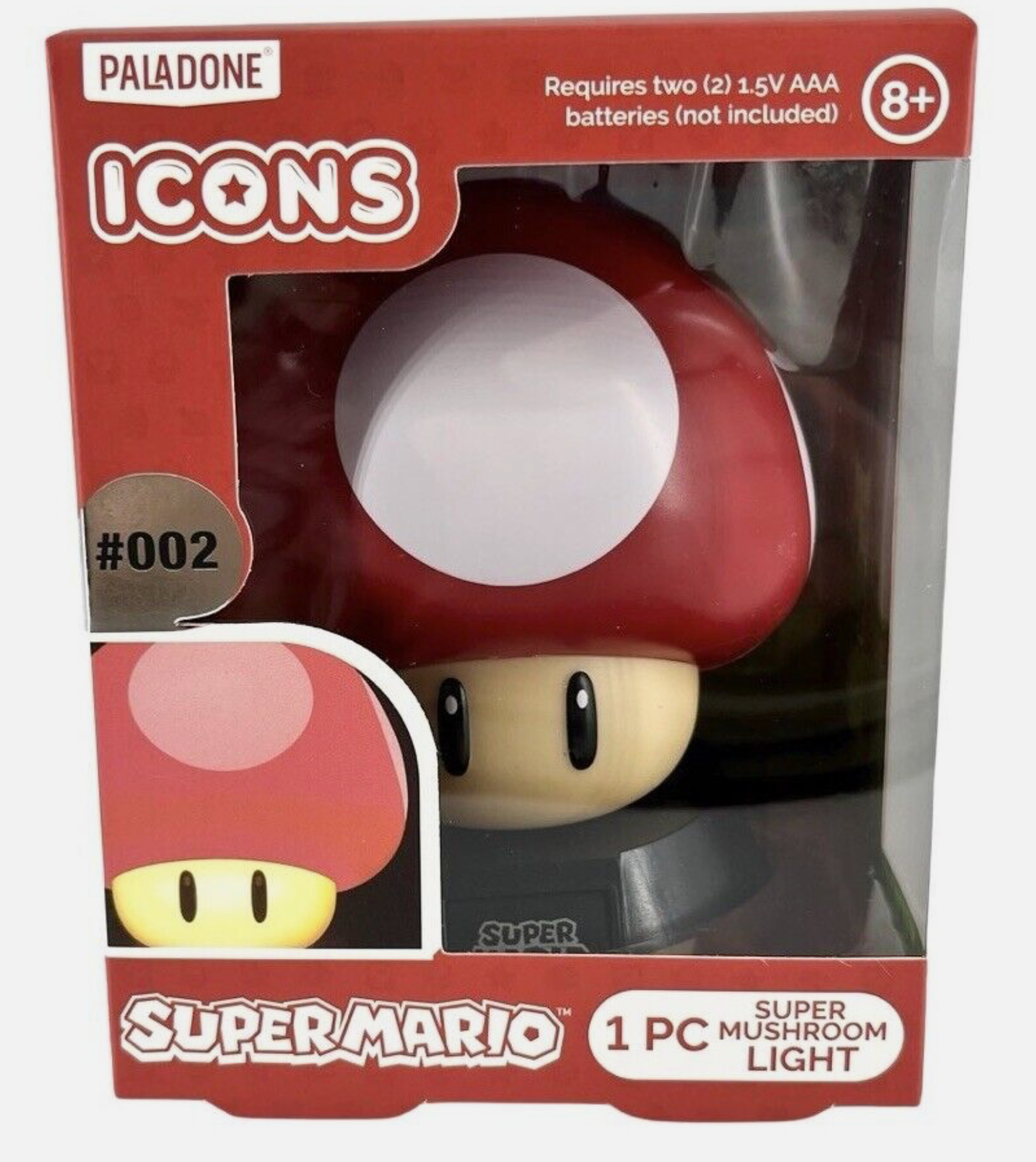 Super Mario Bros Mushroom Icon Light, Officially Licensed Merchandise