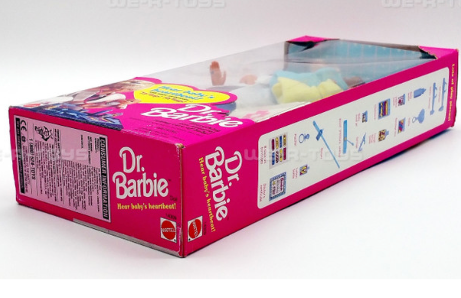 Dr. Barbie with Three Babies Doll Set Hear Baby's Heartbeat 1995 Mattel 14309