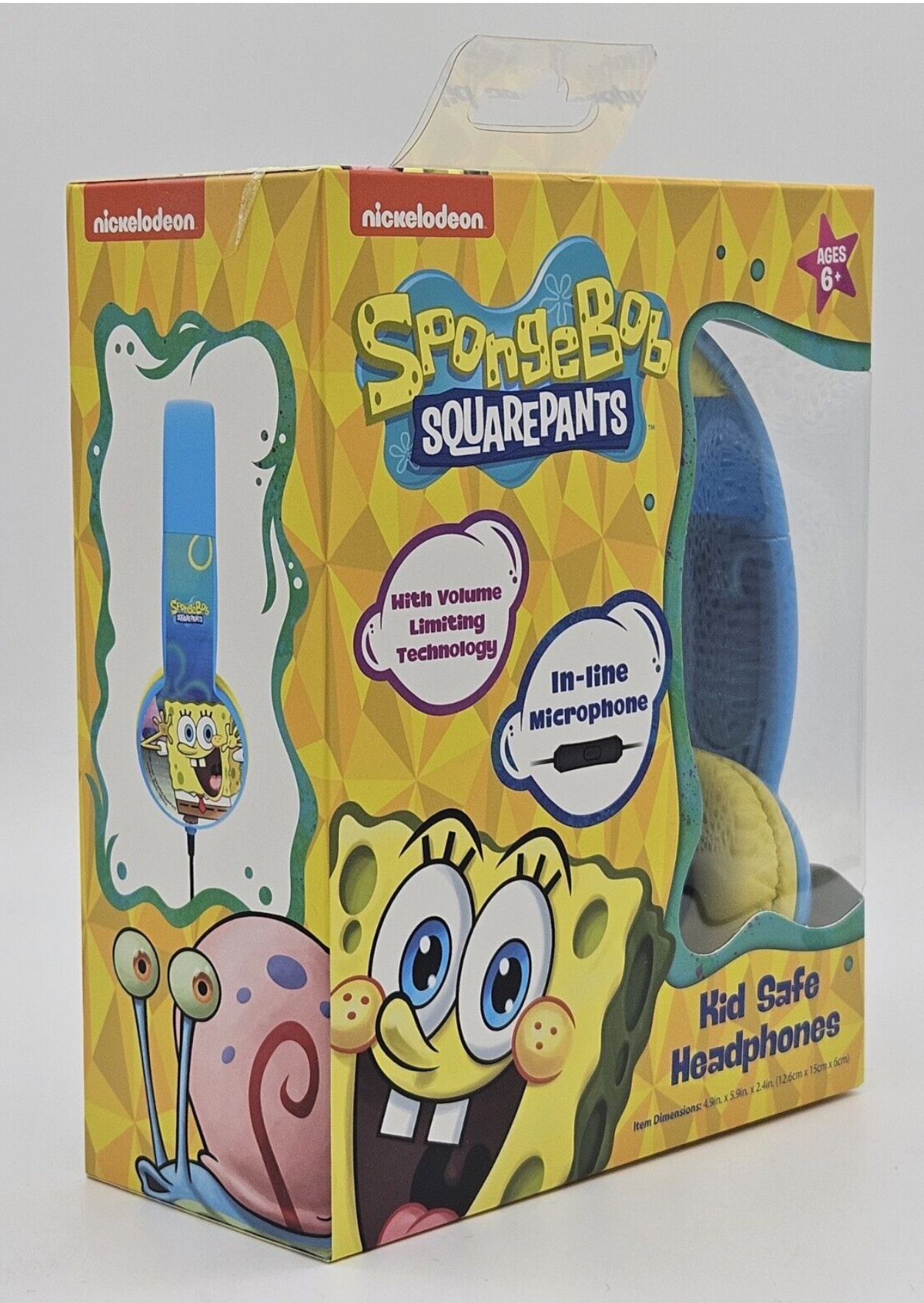 Sponge Bob Square Pants Safe Headphones Volume Limiting Age 6+ Volume Limiting