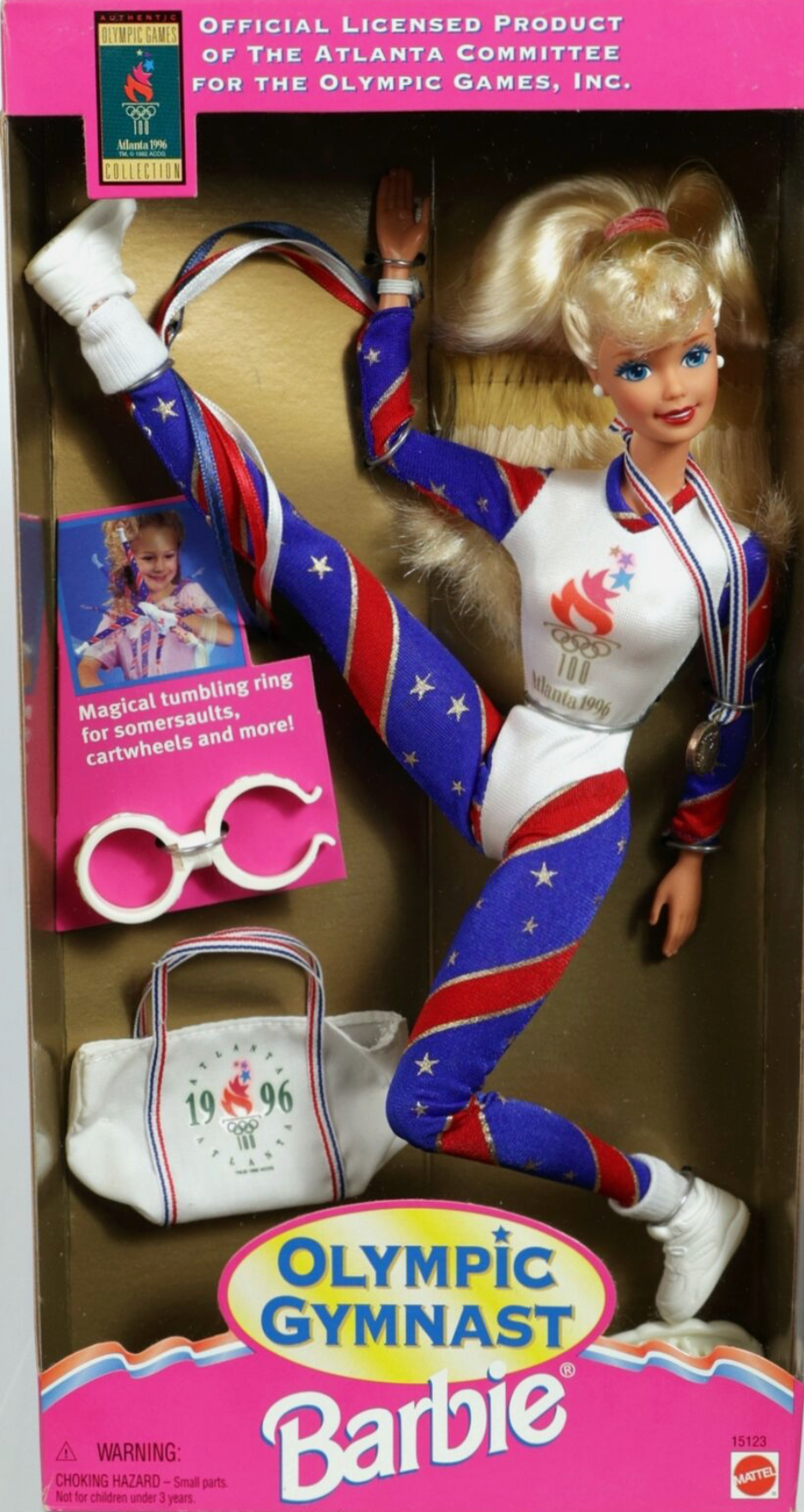 Olympic Gymnast Barbie 1996 Atlanta Games Doll Collectible Mattel 15123 NRFB