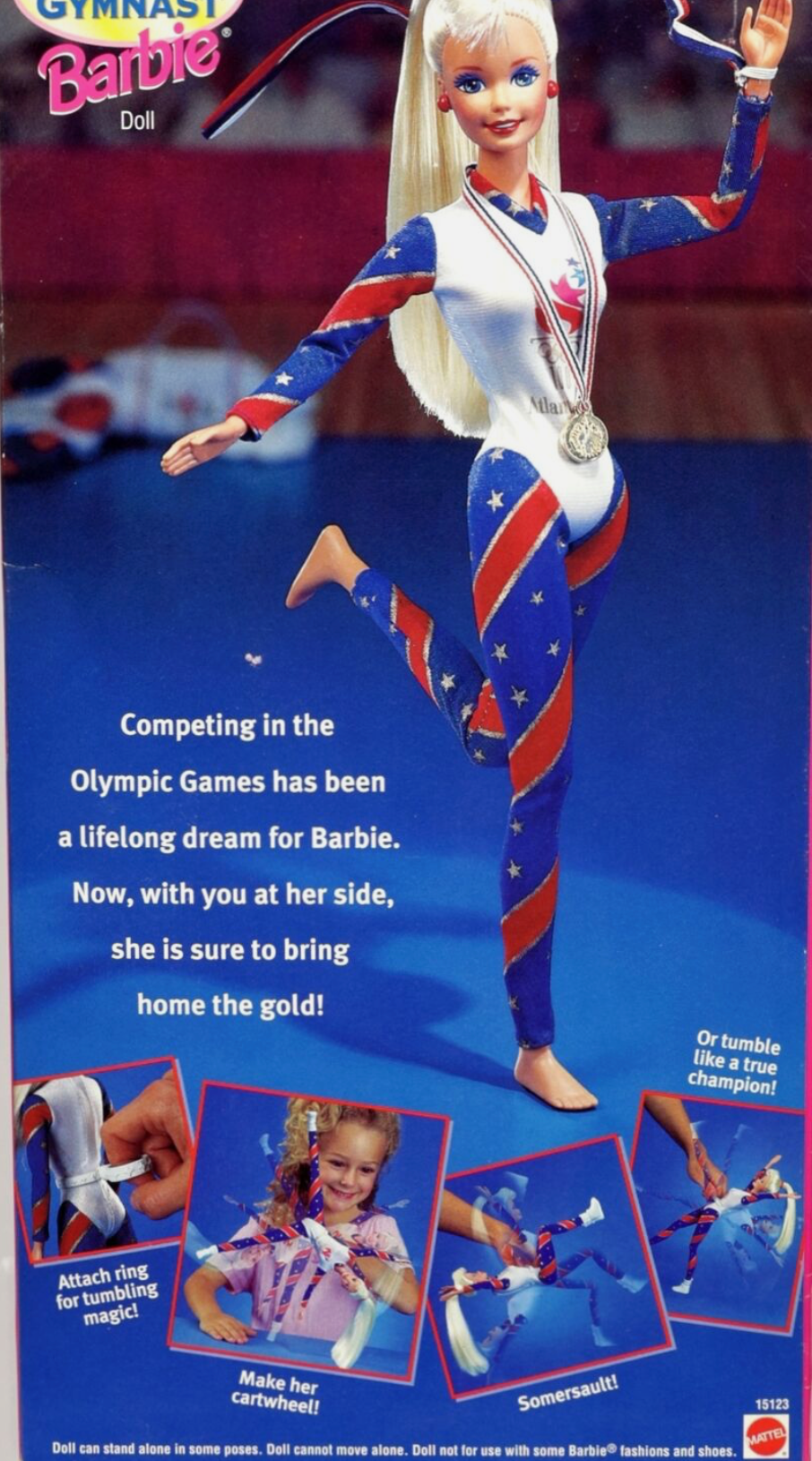 Olympic Gymnast Barbie 1996 Atlanta Games Doll Collectible Mattel 15123 NRFB