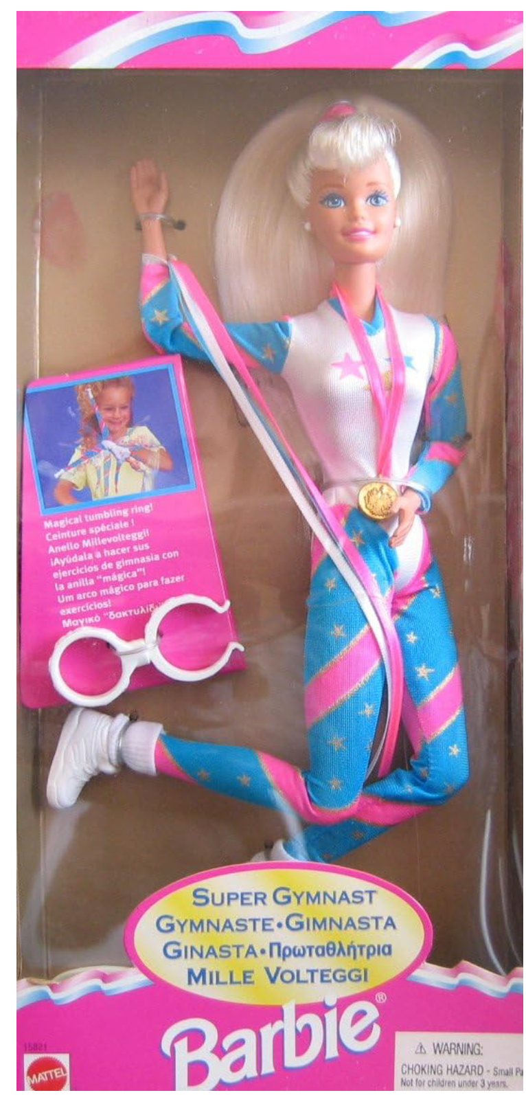 Super Gymnast Barbie Doll w Tumbling Ring (1995)